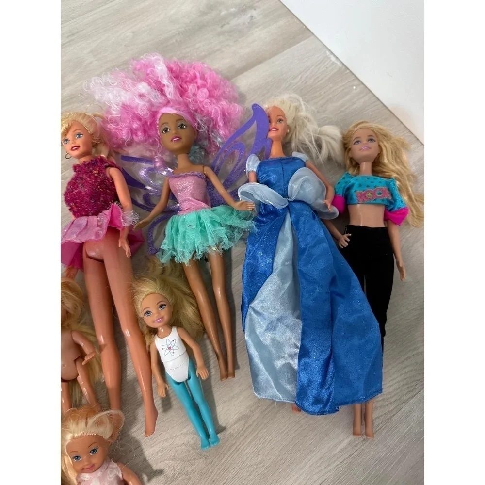 Barbie Fashion Dolls Kids Set of 10 Multicolor Princess Fairy Chelsea Collectibl